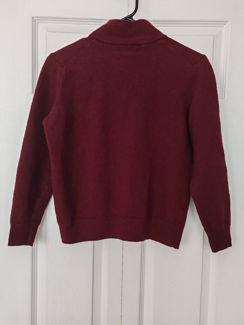 Christian Lacroix Extra Fine Merino Wool 1/4 Zip Sweater Burgundy L - Picture 2 of 10
